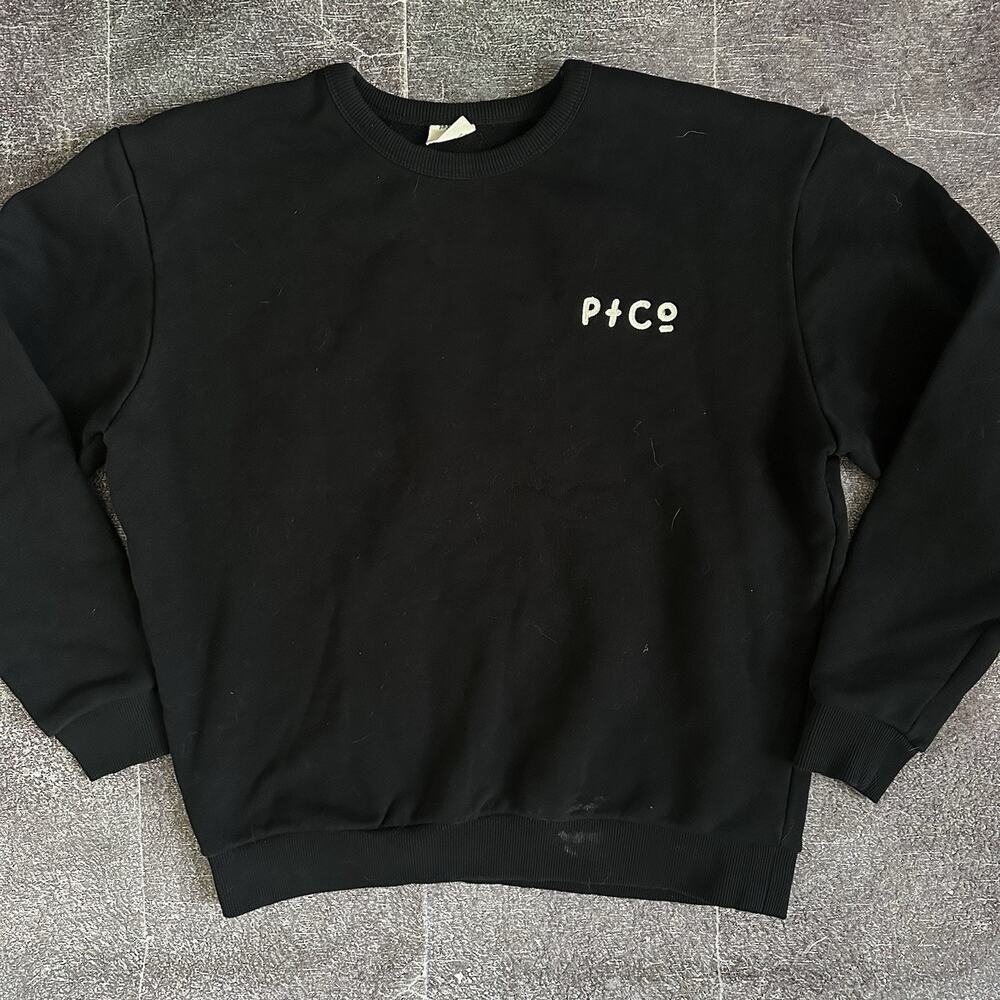 Men's P&Co Way Out Nowhere Black Chainstitch Crewneck Pullover Sweatshirt Sz L
